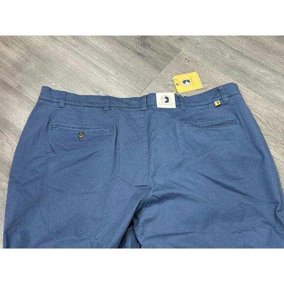 Duck Head Mens Lake Blue Stretch Flat Front Wide Leg Chino Pants Size 42/32 - Picture 4 of 10